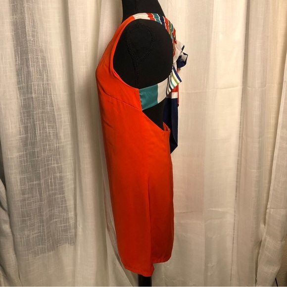 Lulu’s Orange Red Colorful Striped Backless Dress size Small - Picture 11 of 15